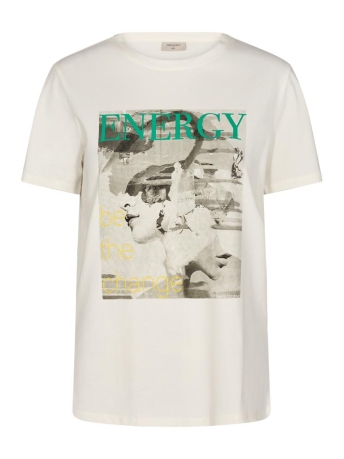 Freequent T-shirt FQFENJAL TEE 201102 OFF WHITE W PEPPER GREEN