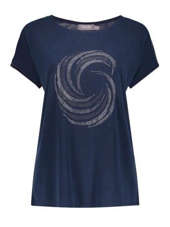 Geisha T-shirt MODAL T SHIRT MET RHONESTONES 32075 49 Navy