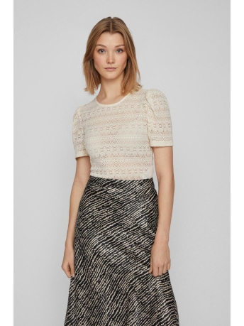 Vila T-shirt VICHIKKA PUFF O-NECK S/S TOP - NOO 14084171 BIRCH