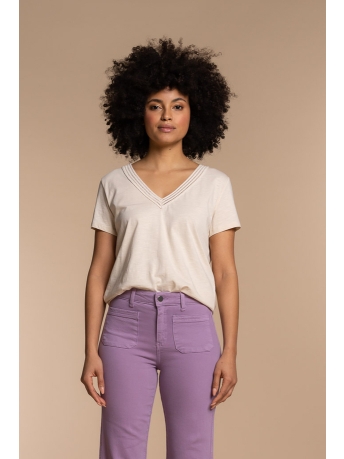 Geisha T-shirt T SHIRT FANCE KNIT TAPE 32081 47 Sand