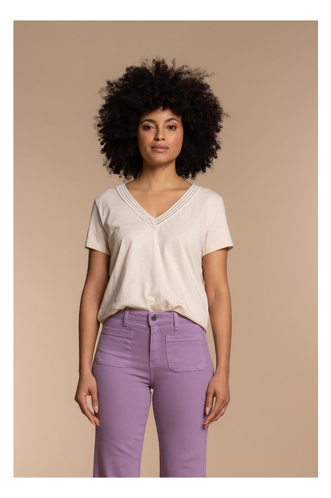 T SHIRT FANCE KNIT TAPE 32081 47 Sand