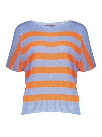 Geisha Trui GESTREEPTE PULLOVER BATMAN MOUWEN 34068 70 Light Blue/Orange