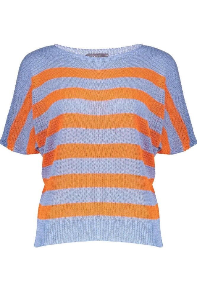 GESTREEPTE PULLOVER BATMAN MOUWEN 34068 70 Light Blue/Orange