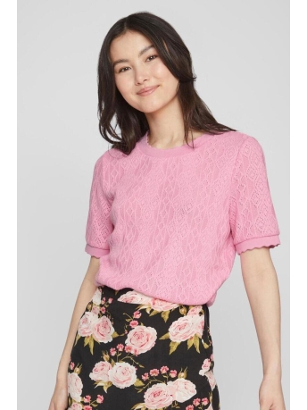 Vila T-shirt VICLORETTA S/S TOP 14085358 Begonia Pink
