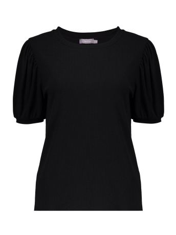 Geisha T-shirt T SHIRT RIBSTRUCTUUR POFMOUWEN 32107 41 Black