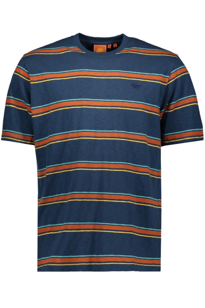 VINTAGE TEXTURED STRIPE TEE M1011541A BLUE BOTTLE STRIPE