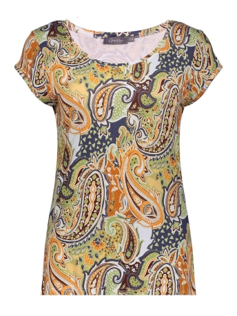 Geisha T-shirt T SHIRT ALLOVER PRINT 32026 60 KATE Green/Orange