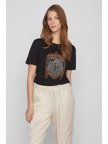 Vila T-shirt VISYBIL FOREVER S/S T-SHIRT/SU/LC 14090958 Black/Together