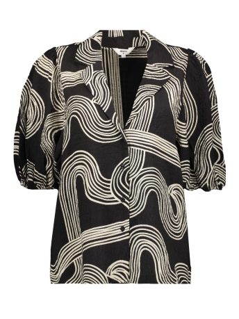 Object Blouse OBJALLI S/S SHIRT PB14 DIV 23043060 BLACK/SANDSHELL