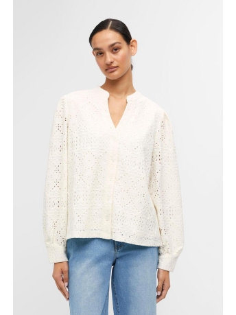 Object Blouse OBJFEODORA MARIKA L/S SHIRT E DIV 23043526 CLOUD DANCER