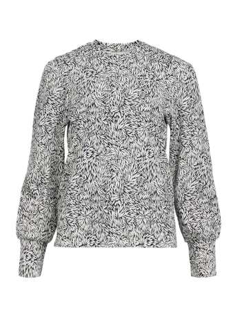 Object T-shirt OBJCAROLINE L/S TOP NOOS 23040526 Black/Cloud danc