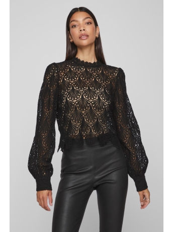Rouge Vila T-shirt VIMINJA LS BUTTON SHIRT 14088952 BLACK