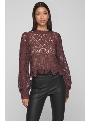 Rouge Vila T-shirt VIMINJA LS BUTTON SHIRT 14088952 HUCKLEBERRY