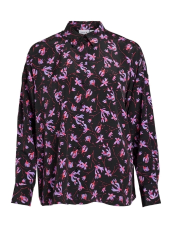 Vila Blouse VIGRIA LIRA LS LONG SHIRT 14090051 BLACK