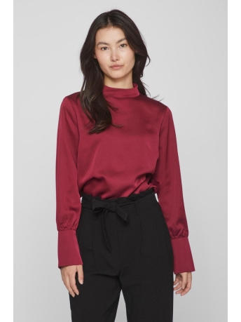 Vila Blouse VIELLETTE HIGHNECK L/S SHIRT 14084580 BEET RED