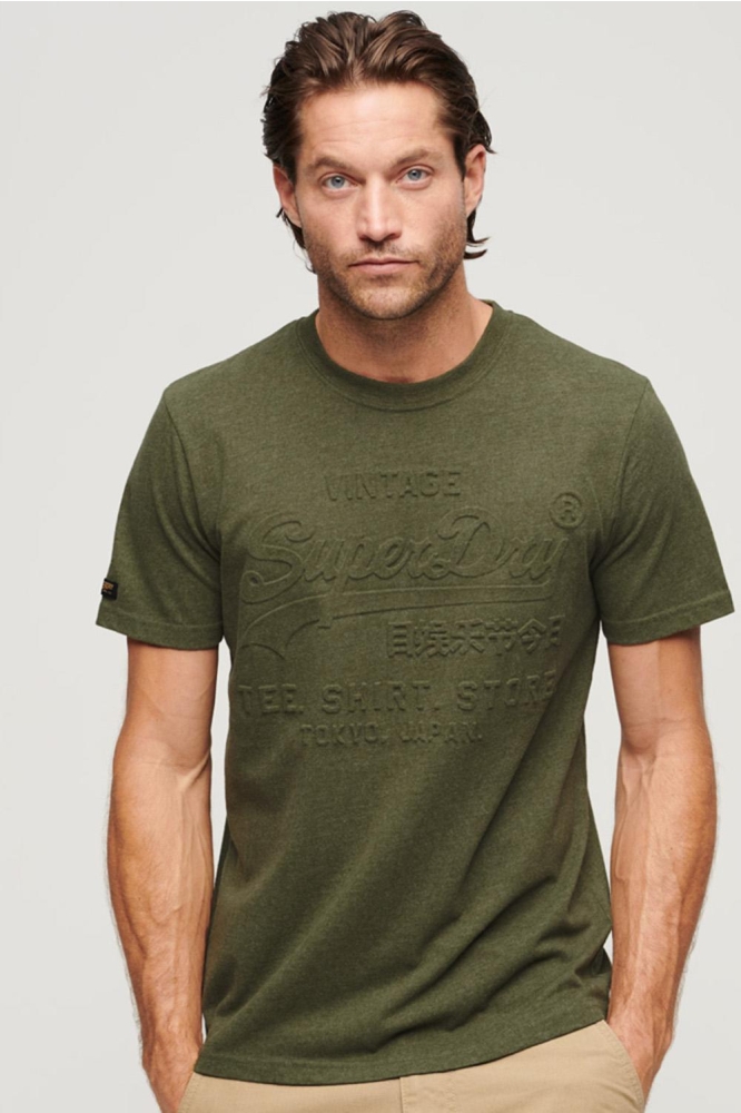 EMBOSSED VL T SHIRT M1011749A THRIFT OLIVE MARL