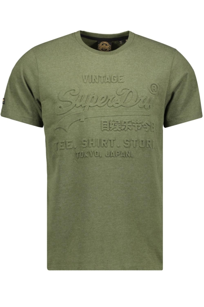 EMBOSSED VL T SHIRT M1011749A THRIFT OLIVE MARL