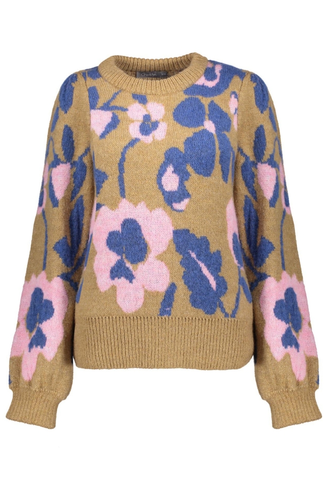BLOEMENPRINT TRUI 34536 99 LIGHT SAND/NAVY/PINK