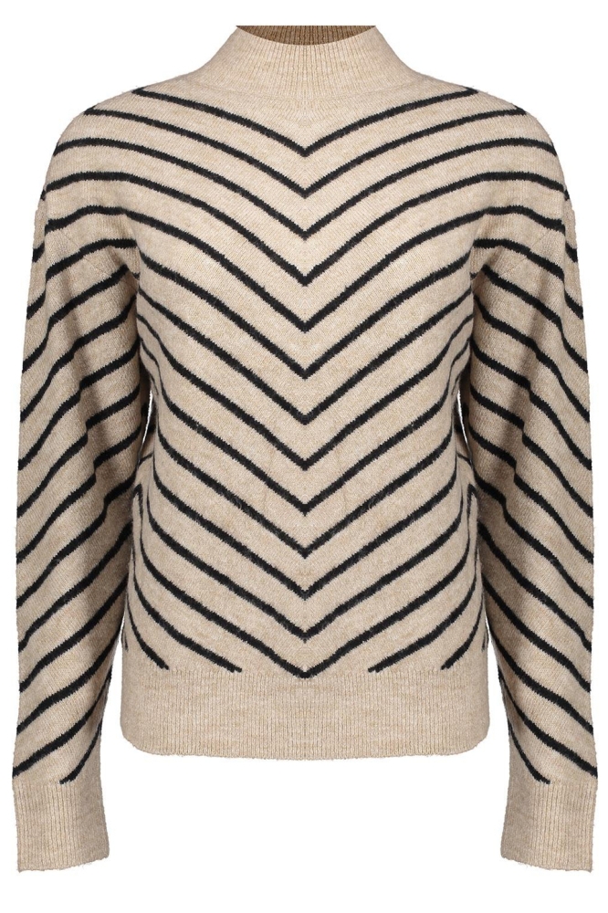 GESTREEPTE TRUI 34507 10 Sand/Black
