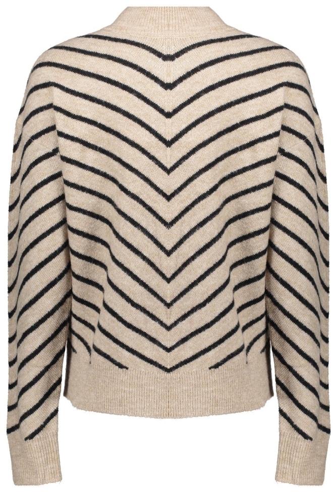 GESTREEPTE TRUI 34507 10 Sand/Black