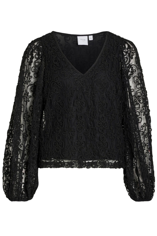 VIAGATE V NECK LS TOP 14092102 BLACK