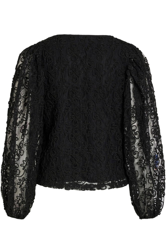 VIAGATE V NECK LS TOP 14092102 BLACK