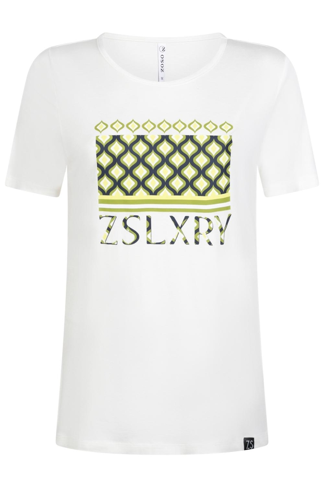HAILEY TSHIRT WITH ARTWORK 234 0005 0074 OFF WHITE OLIVE