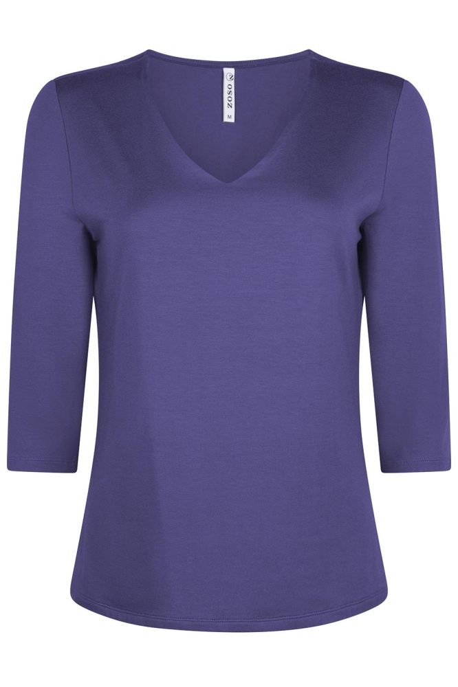 LYAN LUXURY V NECK SHIRT 234 0044 PURPLE