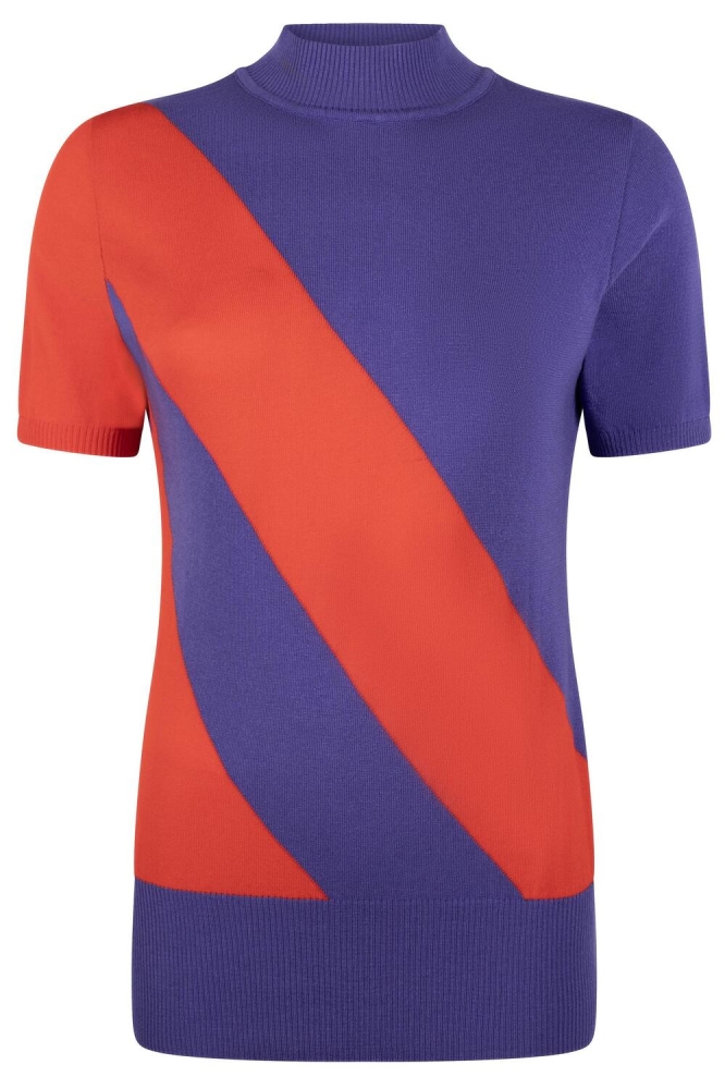 MARLOES FANCY SWEATER 234 0044/0800 PURPLE ORANGE