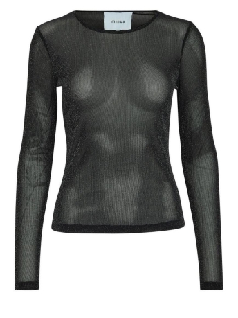 Minus T-shirt MARIA LONG SLEEVE TOP MI5872 100 BLACK