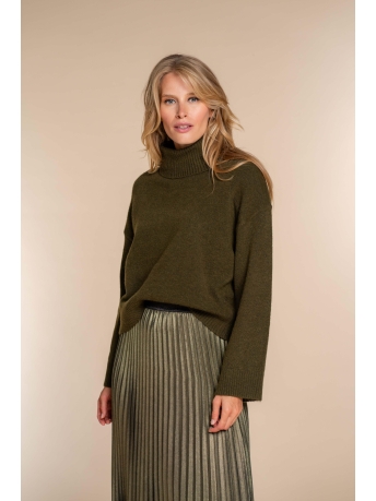 Geisha Trui GEBREIDE UNI TRUI MET TURLTE NECK 34802 10 Olive