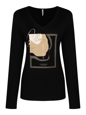 Zoso T-shirt PEGGY SHIRT WITH PRINT 235 0000 BLACK