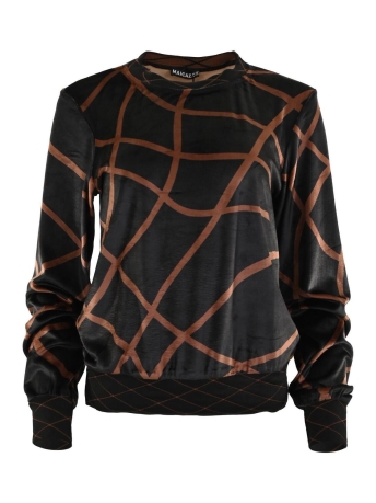 Maicazz Trui HEDEY TOP WI23 60 305 BLACK COGNAC D5