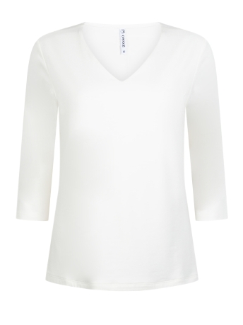 Zoso T-shirt LYAN LUXURY V NECK SHIRT 234 0005 OFF WHITE