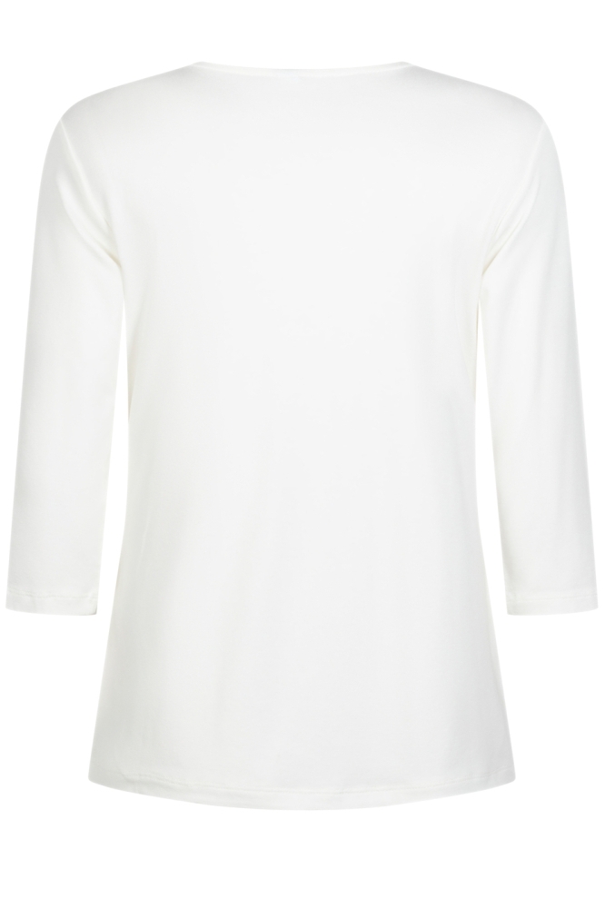 LYAN LUXURY V NECK SHIRT 234 0005 OFF WHITE