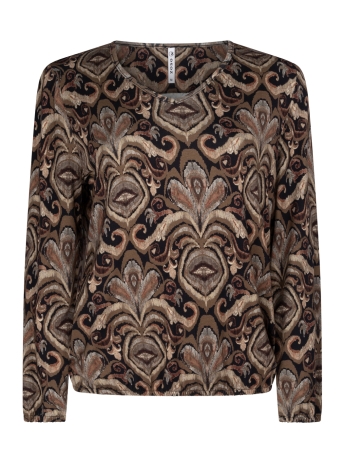 Zoso T-shirt NAOMI PRINTED SHIRT 235 0142 BROWN/BLACK