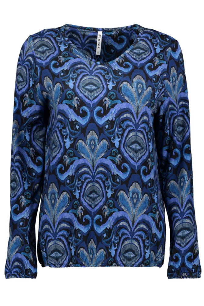NAOMI PRINTED SHIRT 235 0141 BLUE/BLACK