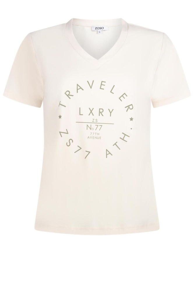 REBECCA TRAVEL T SHIRT WITH PRINT 241 1200/1250 IVORY/GREEN