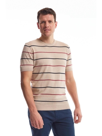 Twinlife T-shirt MEN KNITTED CREW T SHIRT STRIPE TW42406 822 MOONBEAM