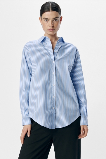 Object Blouse OBJTUTTA LO L/S SHIRT NOOS 23044666 Cornflower Blue/White