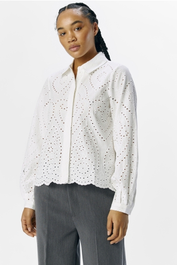 Object Blouse OBJBITTEN L/S RE SHIRT NOOS 23045717 CLOUD DANCER