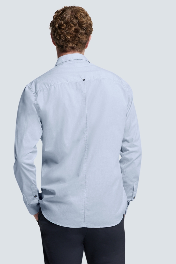 NO-EXCESS blauwe heren overhemd | Model achteraanzicht