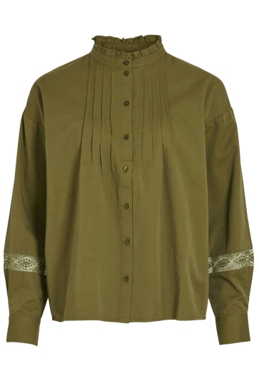 Vila Blouse VIULLE LS LACE SHIRT/C31 14103096 CAPULET OLIVE