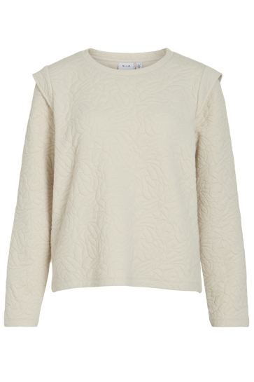 Vila Trui VIESMERALDA O-NECK L/S TOP 14104137 BIRCH