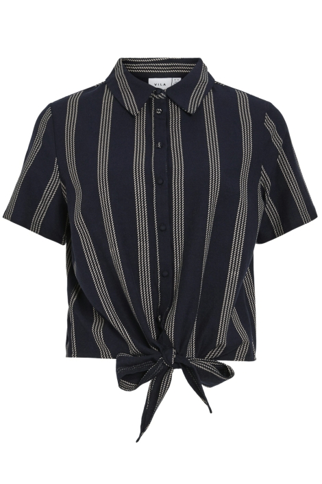 Vila viprisilla print s/s knot shirt/1