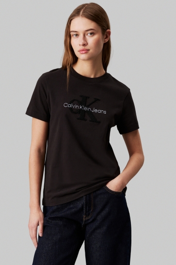 Calvin Klein T-shirt CHENILLE MONOLOGO RE J20J224244 CK BLACK