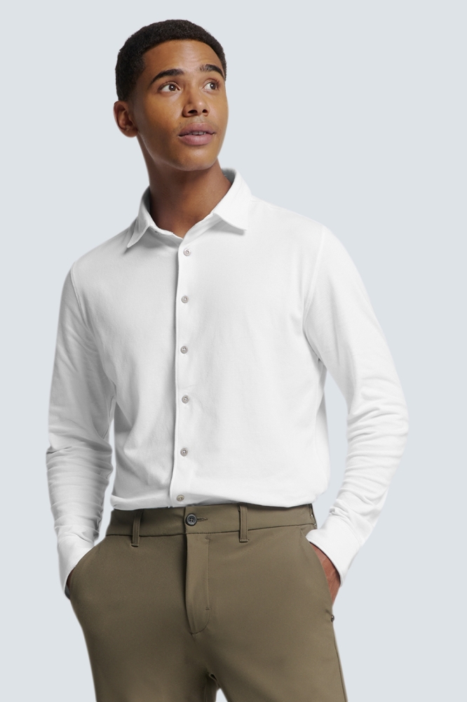 NO-EXCESS witte heren overhemd | Model vooraanzicht