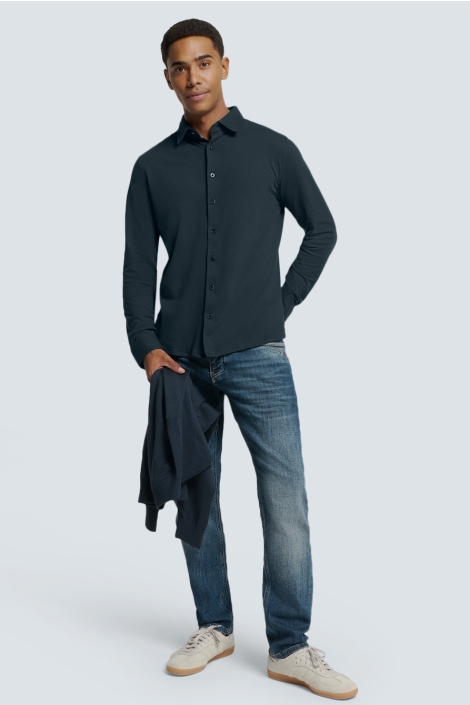 NO-EXCESS blauwe heren overhemd | Model