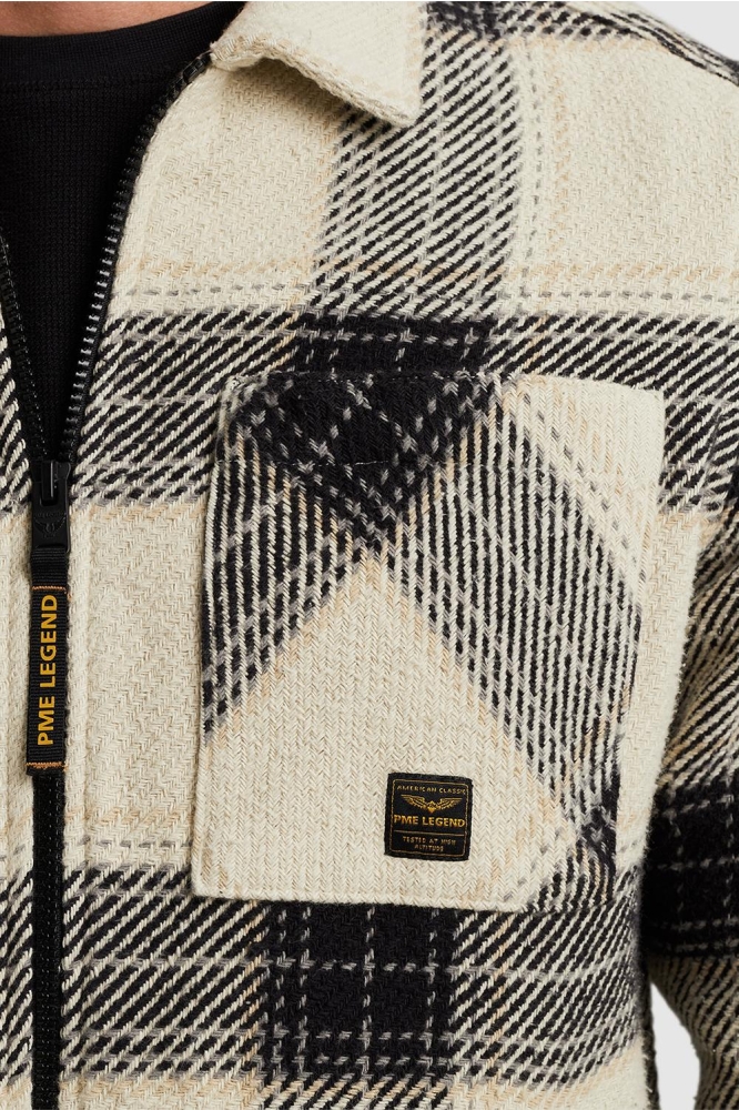 PME legend beige heren overhemd | Close up