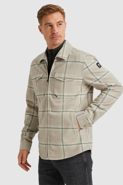 Vanguard beige heren jas | Model vooraanzicht